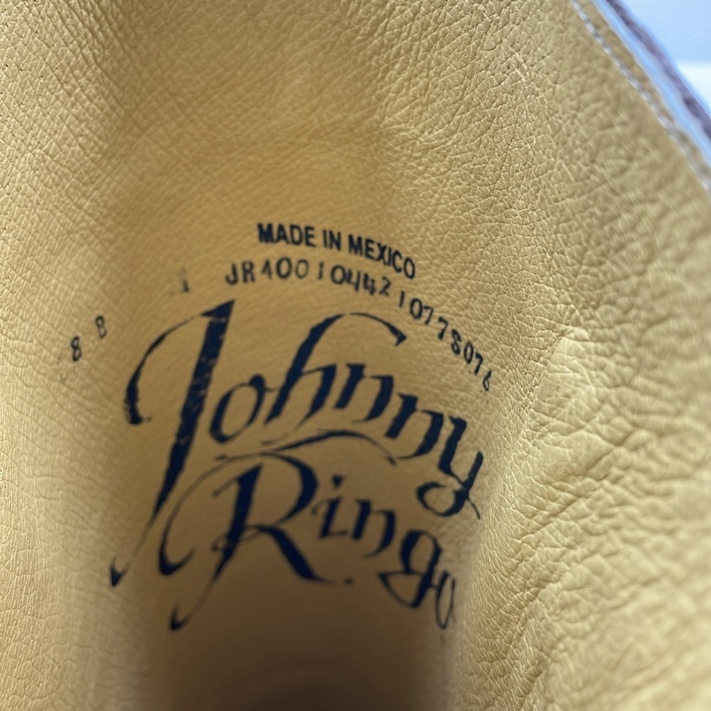 New JOHNNY RINGO Mexico Tall Boots Smoky Brown Genuine Leather Back Zipper - Picture 7 of 14
